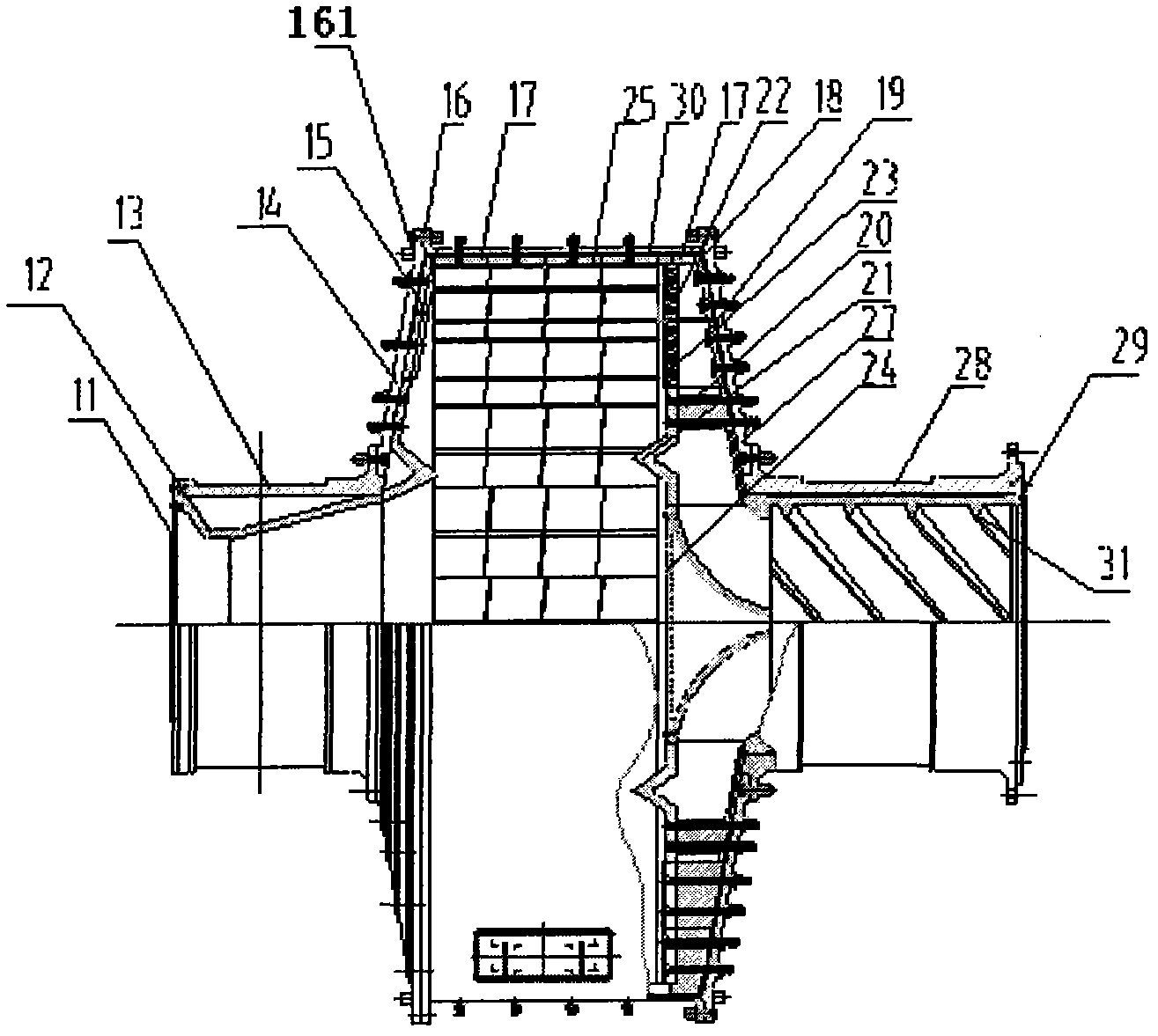 Large type crushing and grinding machine for crushing and grinding alumina crusting blocks