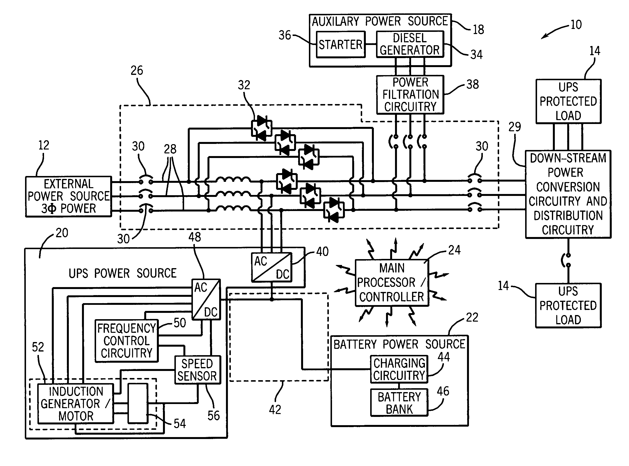Apparatus and method for transient and uninterruptible power