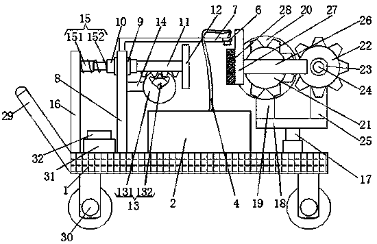 Energy-saving scrubbing device for automobile