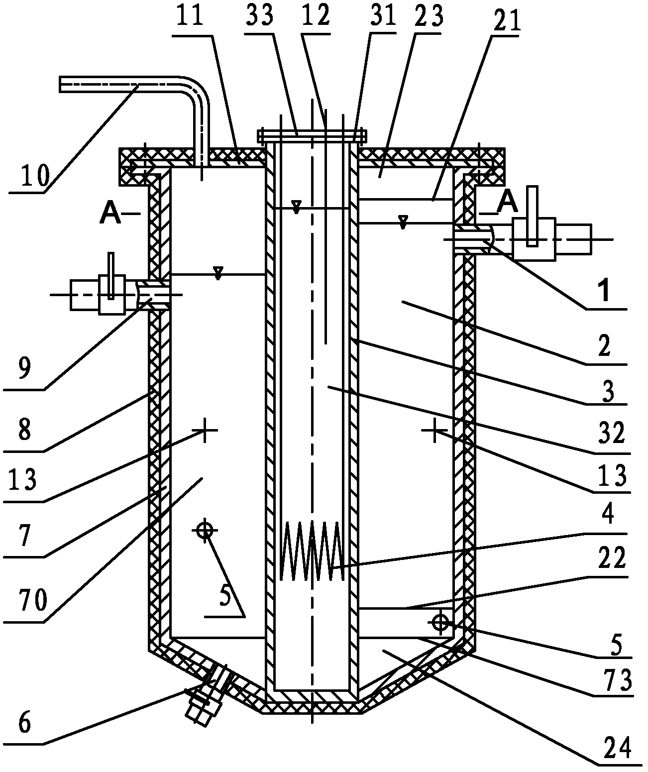 Double-chamber plug-flow type biogas anaerobic reactor