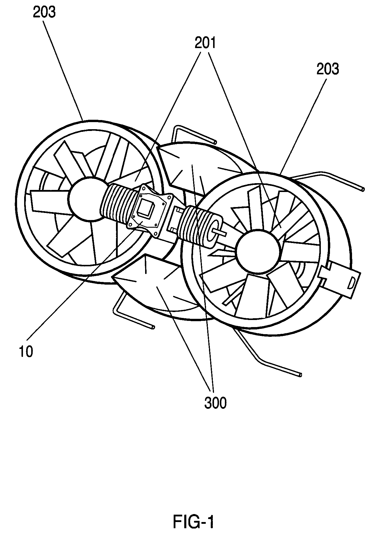 Double ducted hovering air-vehicle