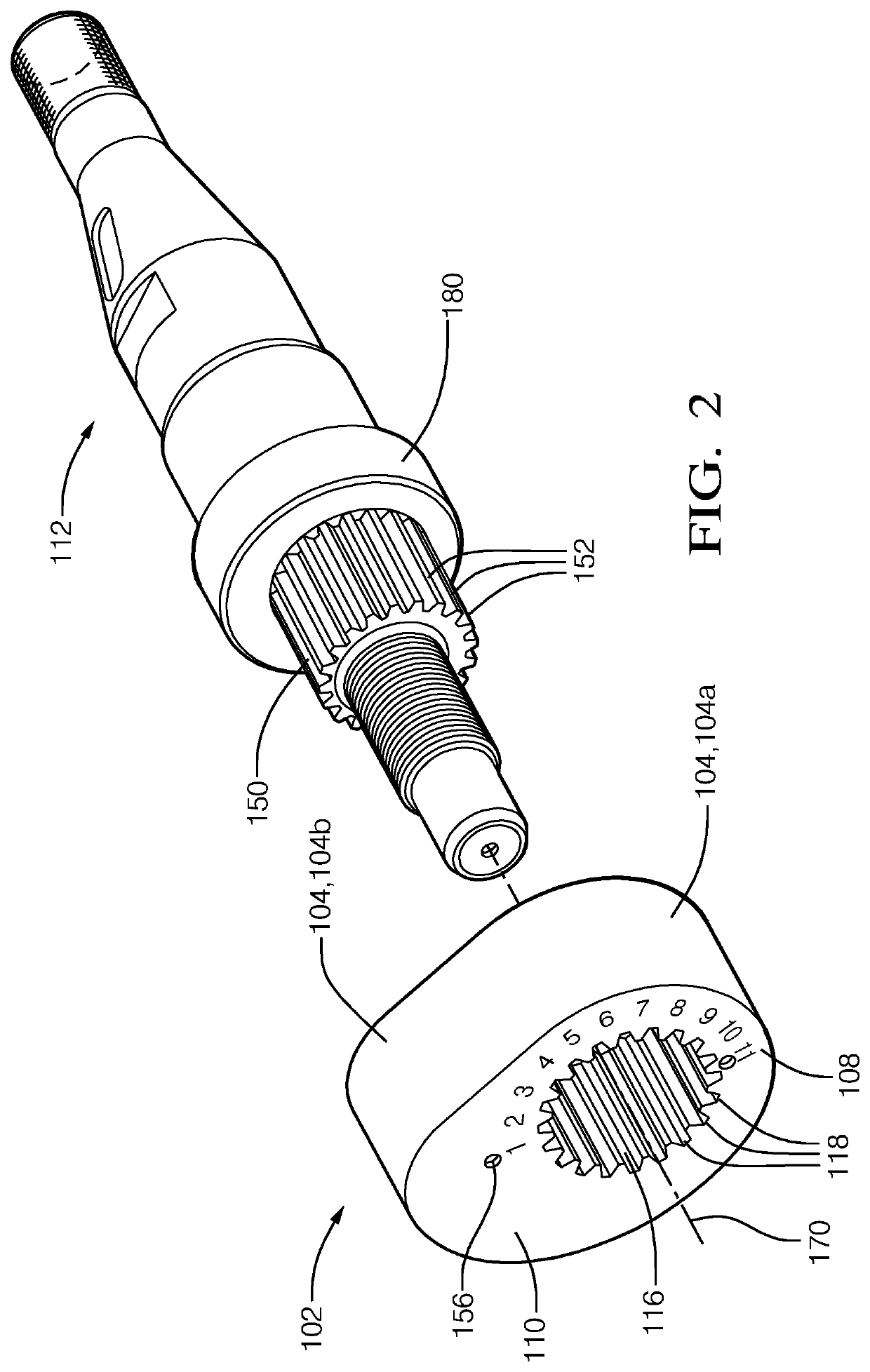 Driveshaft assembly with indexing means