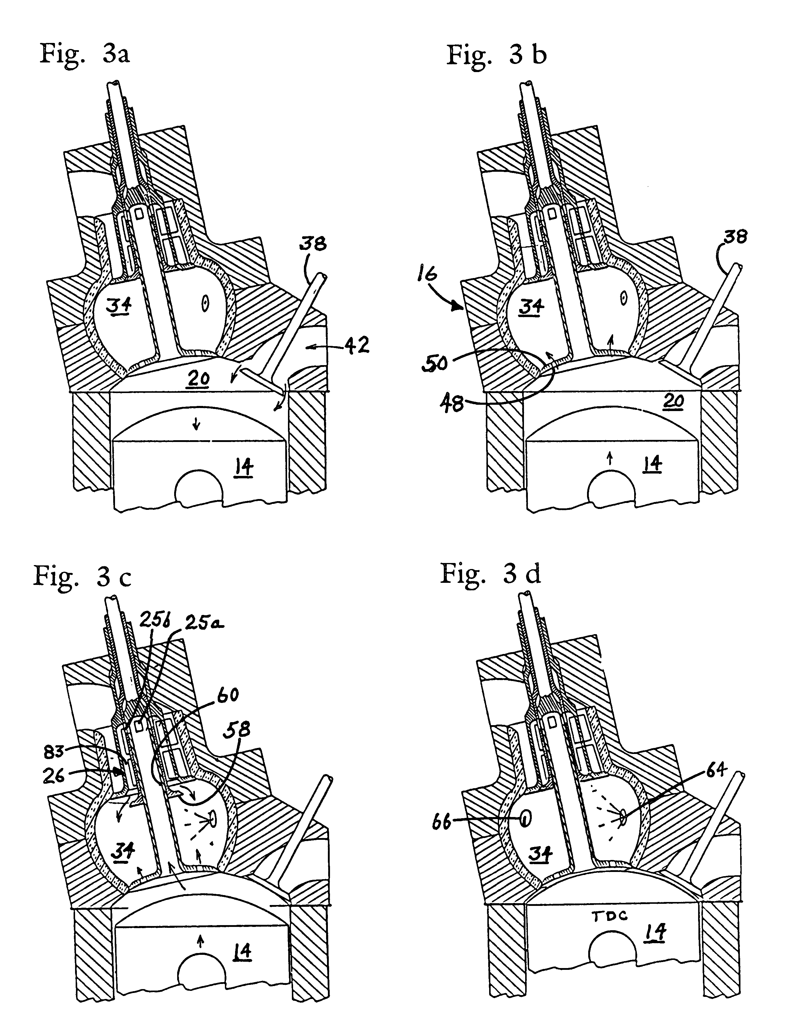 Four-stroke internal combustion engine with recuperator in cylinder head