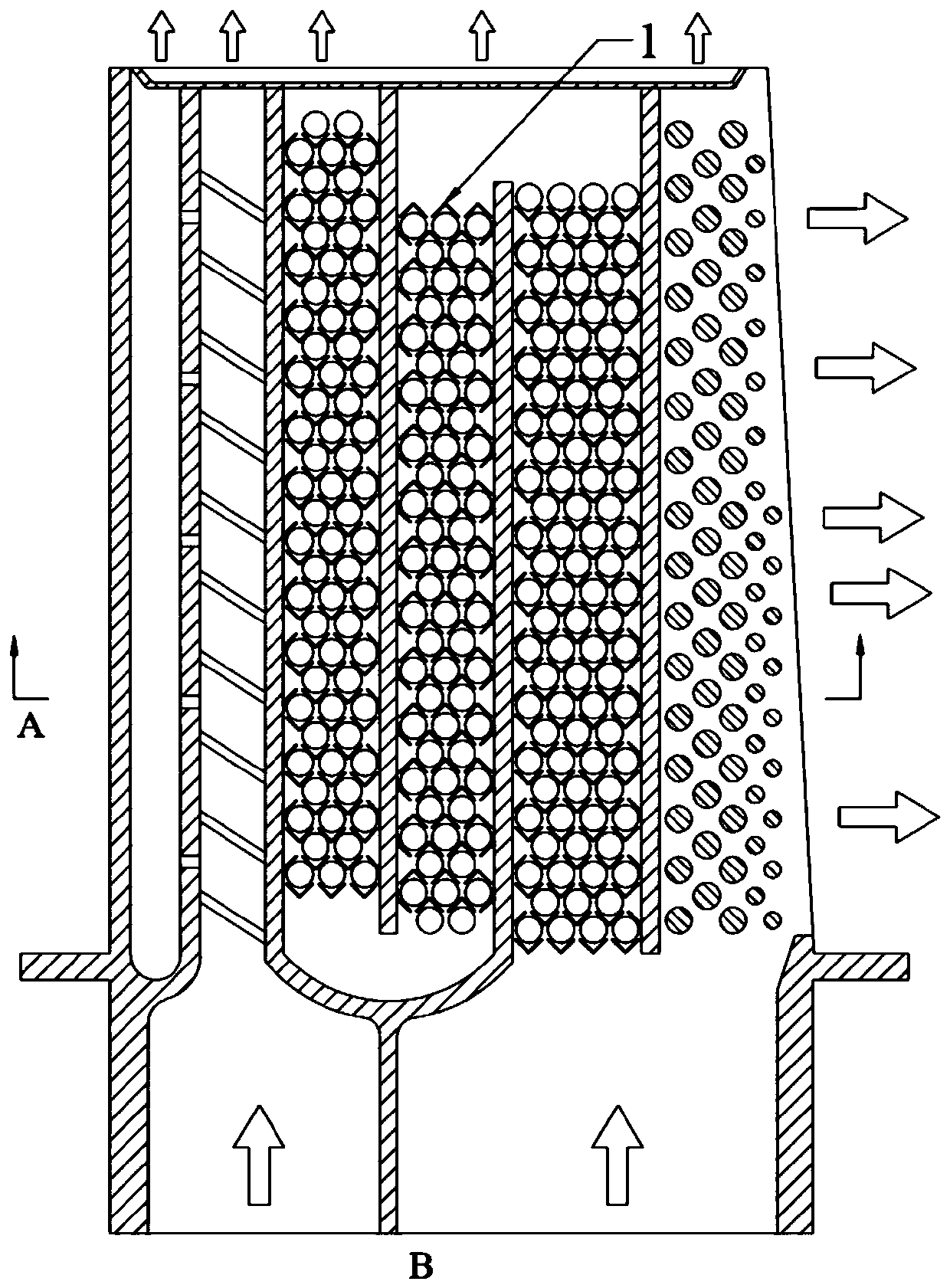 Gas turbine blade comprising V rib-pit composite cooling structures