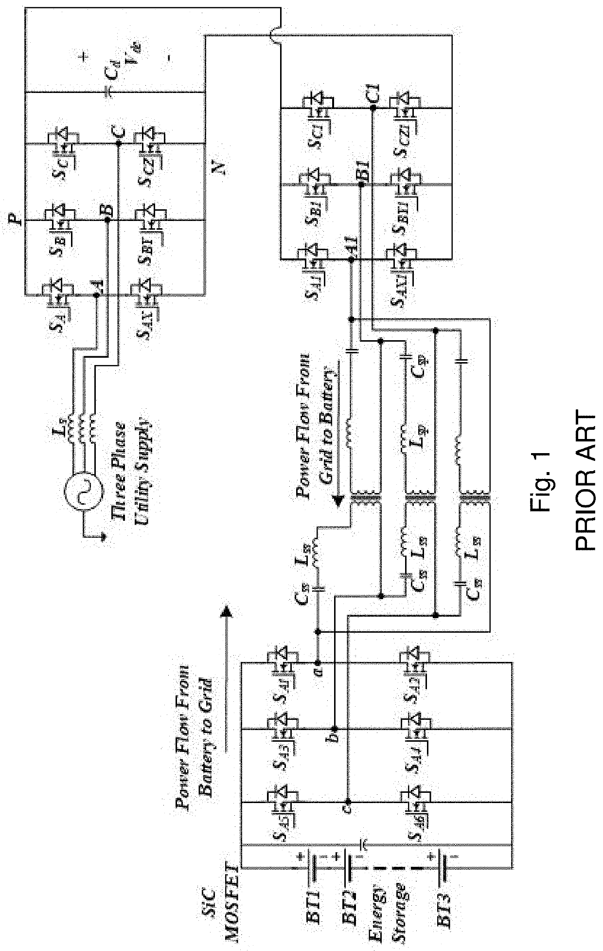 Three phase bidirectional ac-dc converter with bipolar voltage fed resonant stages