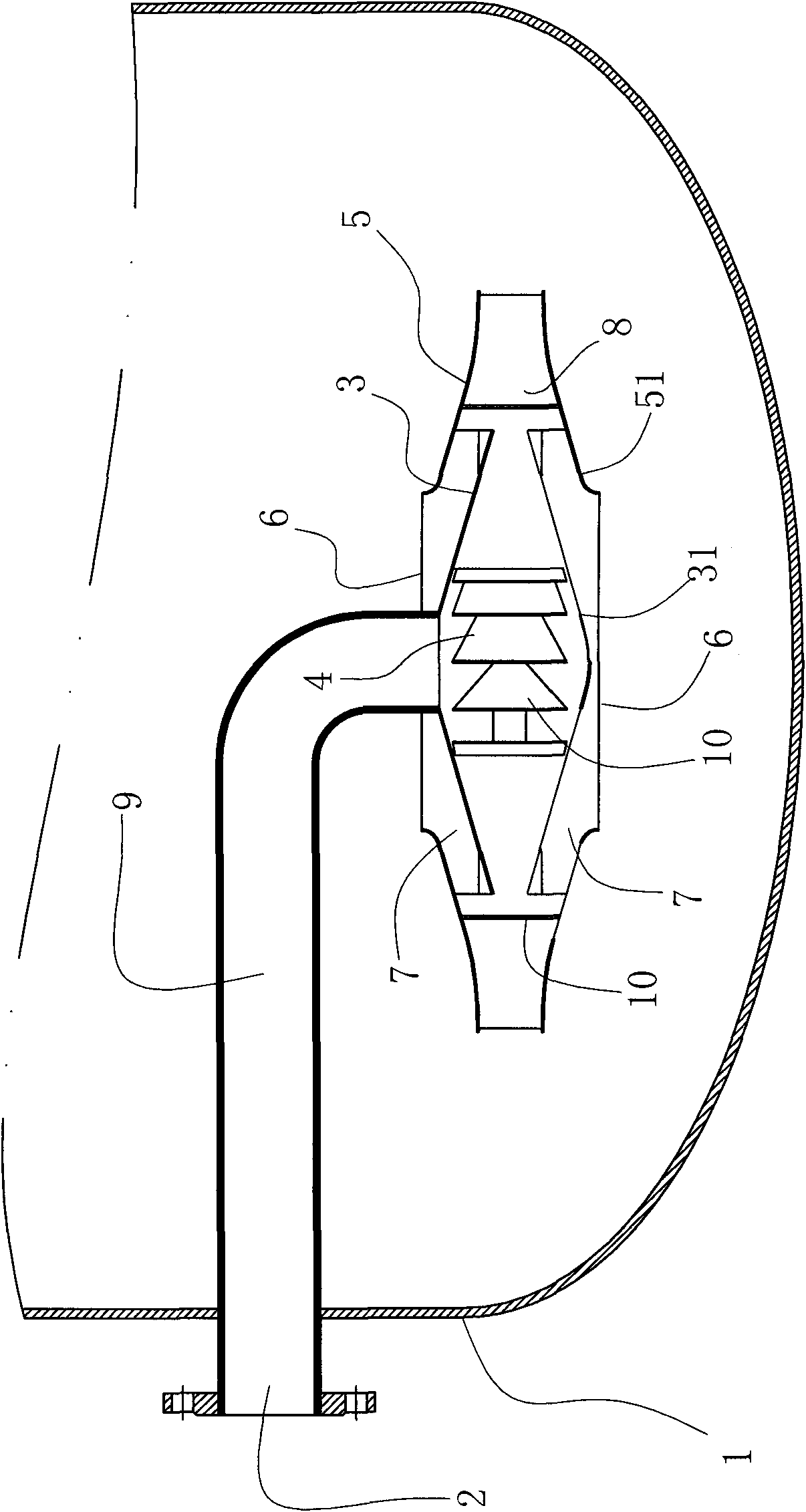 Rotational flow mixer