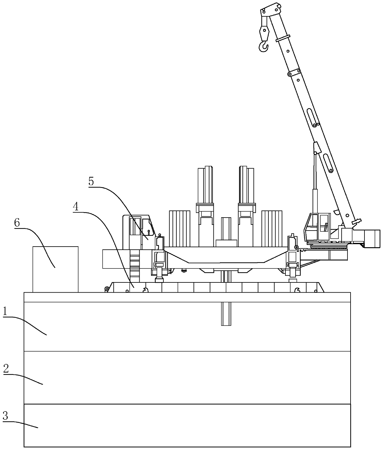 Construction device and construction method for tube pile in dense sand stratum