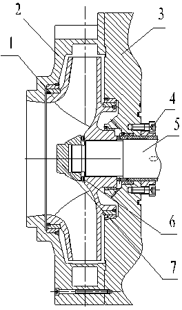 Axial force balance device for centrifugal residual heat removal pump for nuclear power