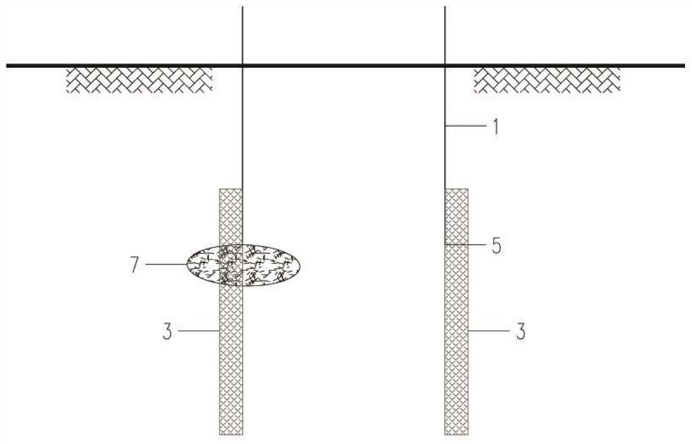 The treatment method of the steel casing sinking and meeting the boulder, the structure of the steel casing and the bored pile