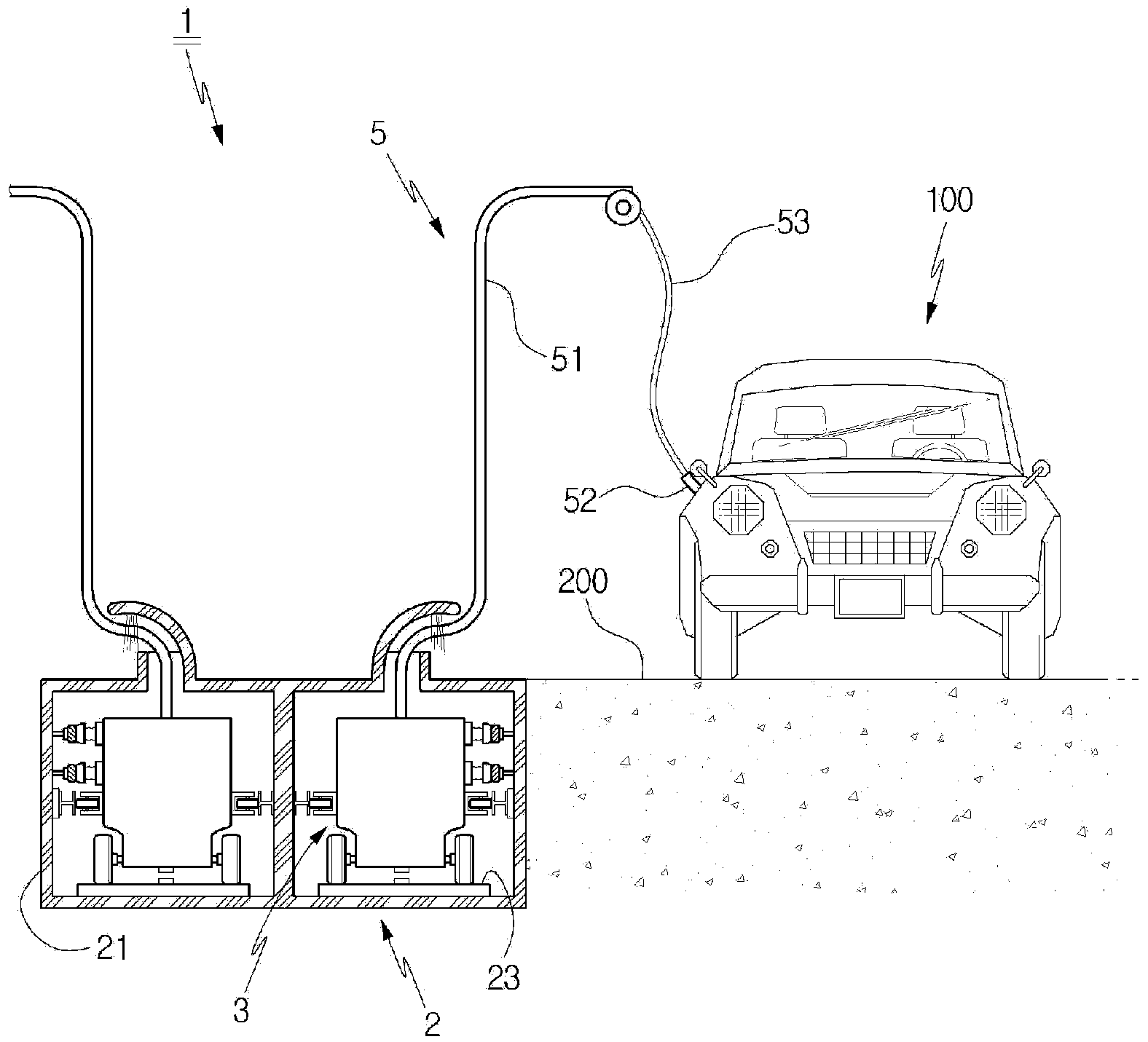 Charging device for electric car