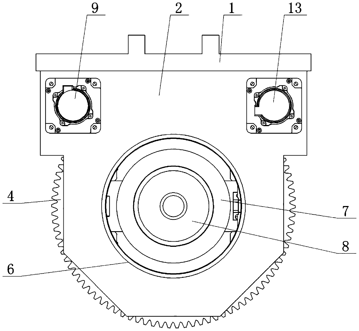 Rotating device of friction welding spindle