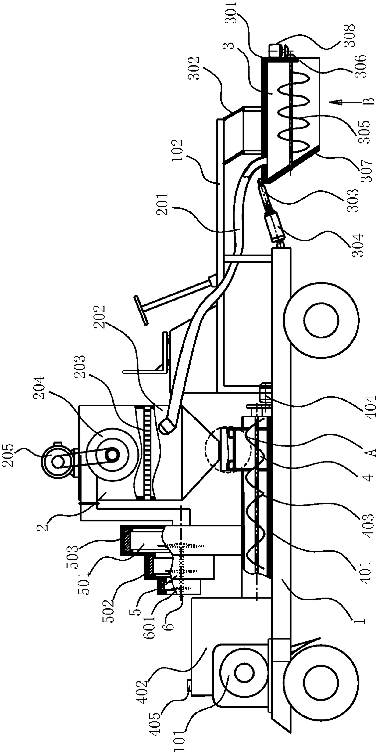 Grain scrabbling device for grain collecting vehicle and method for operating grain scrabbling device