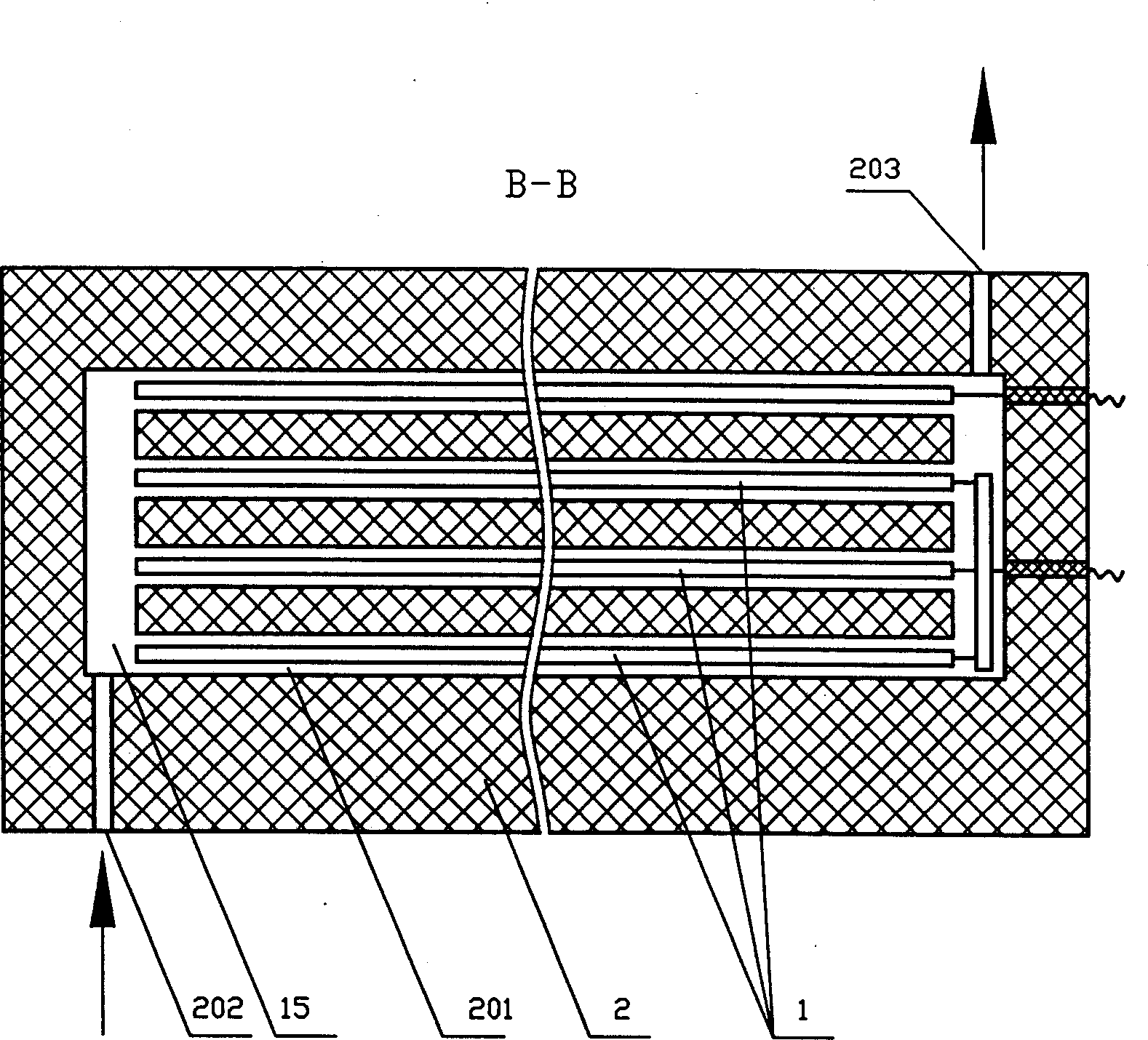 Needle strip electrode pulse pre-ionization crossflow Co2 laser discharge cavity