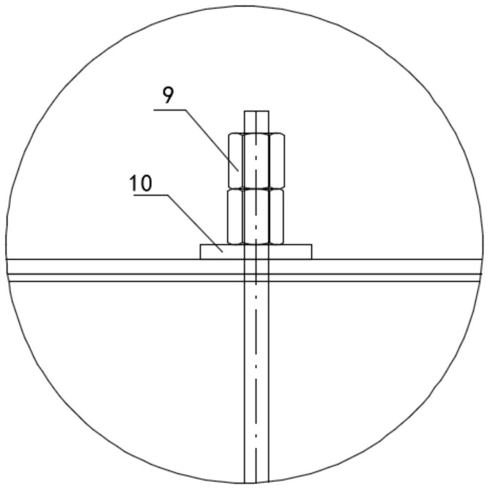 Track anchoring device for hanging basket construction