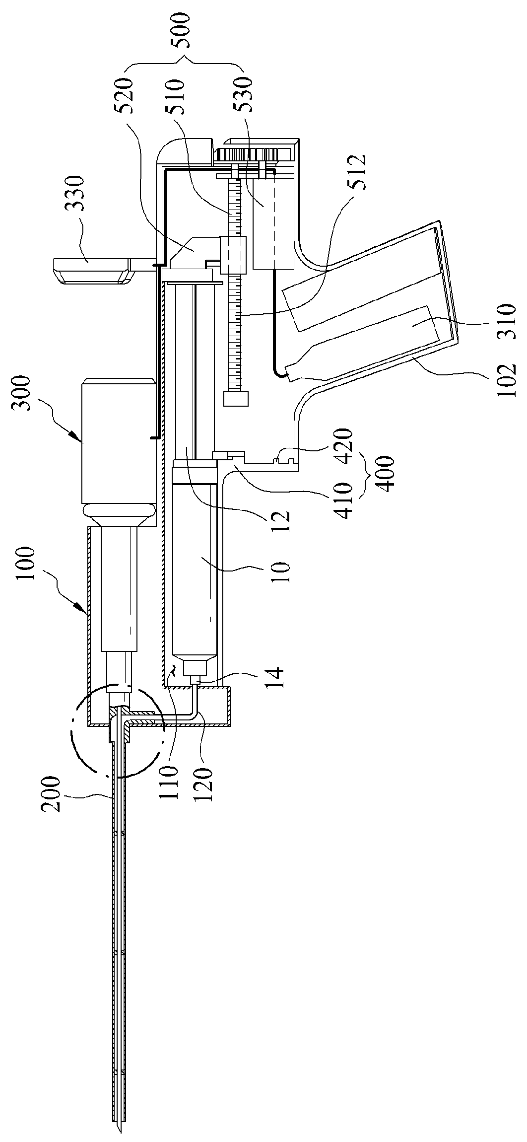 Drug injecting implement equipped with sliding attachment unit