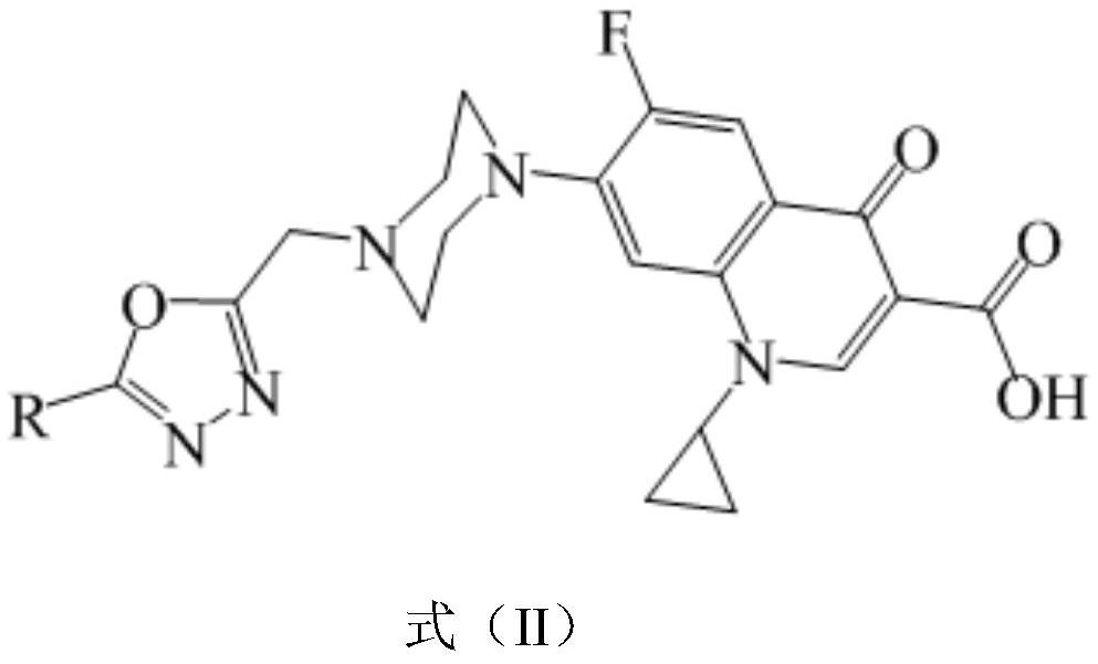 1, 3, 4-oxadiazole-ciprofloxacin heterozygote as well as preparation method and application thereof