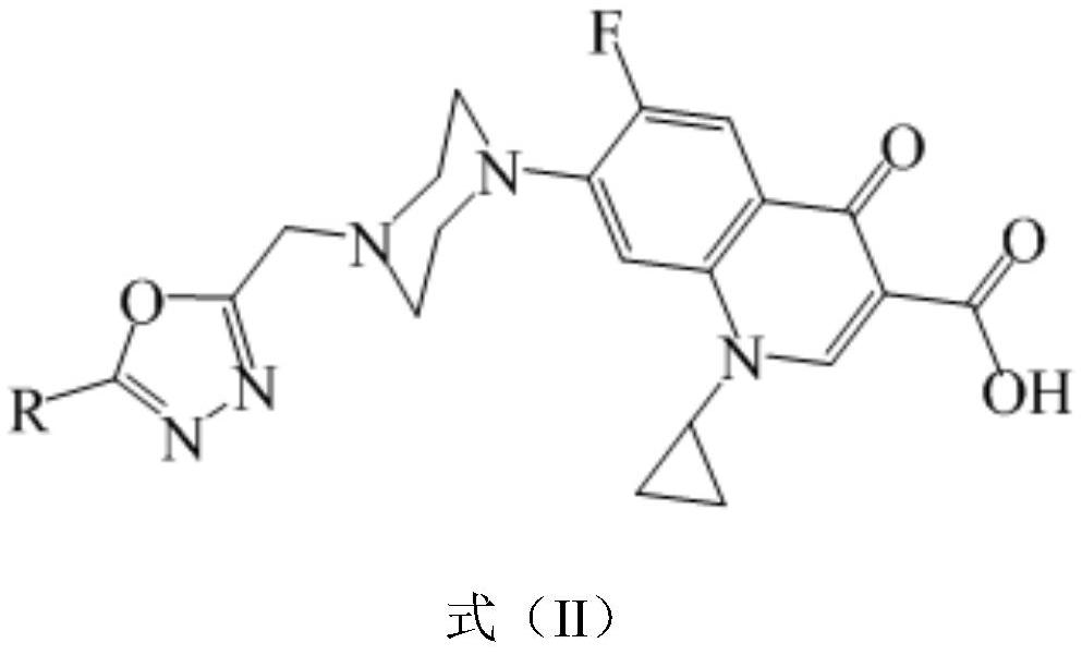 1, 3, 4-oxadiazole-ciprofloxacin heterozygote as well as preparation method and application thereof