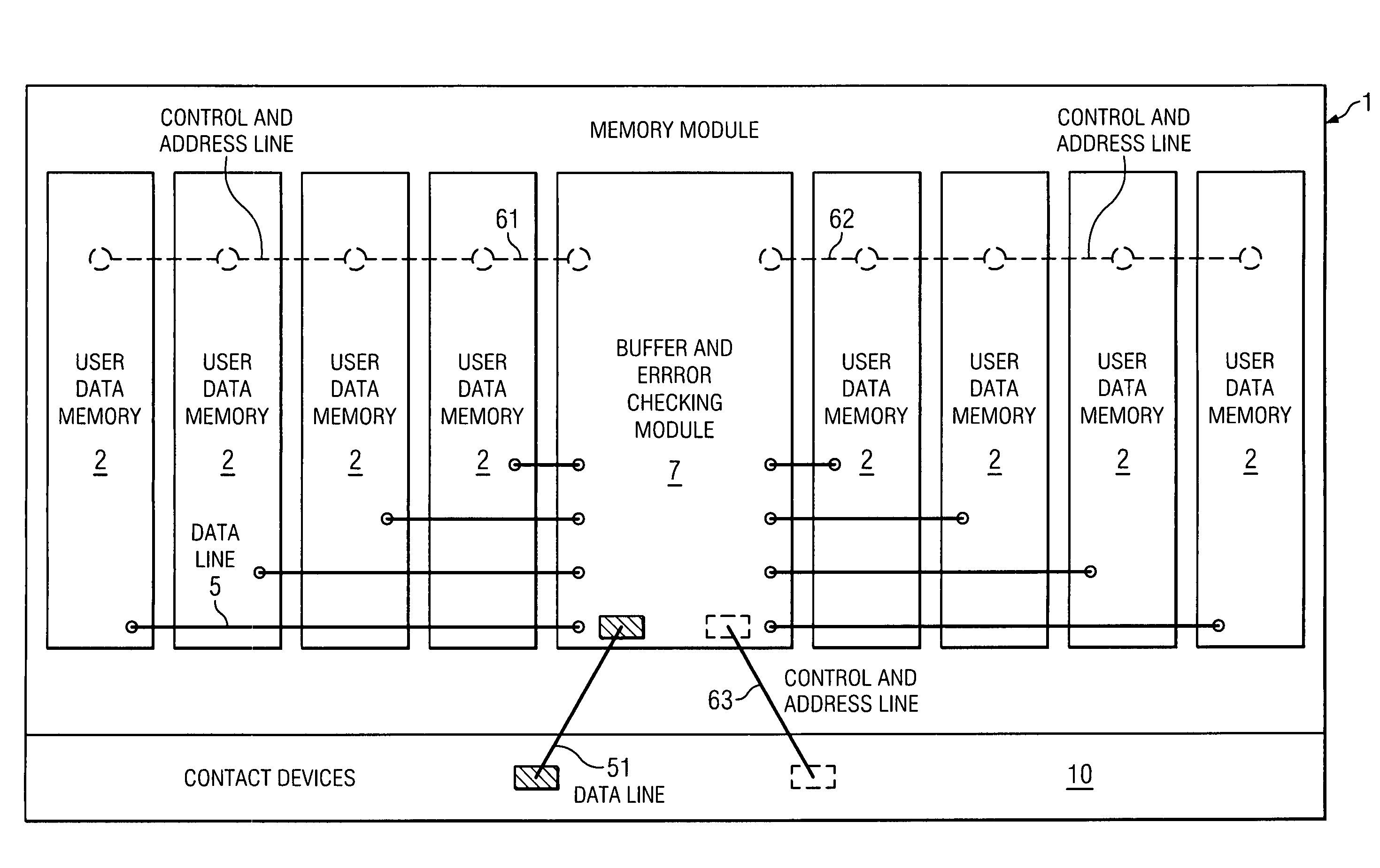 Memory module and method for operating a memory module in a data memory system