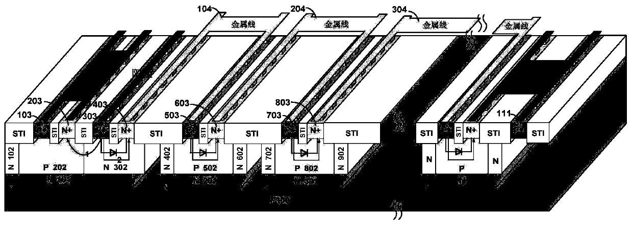 Silicon controlled rectifier structure with multiple trigger channels