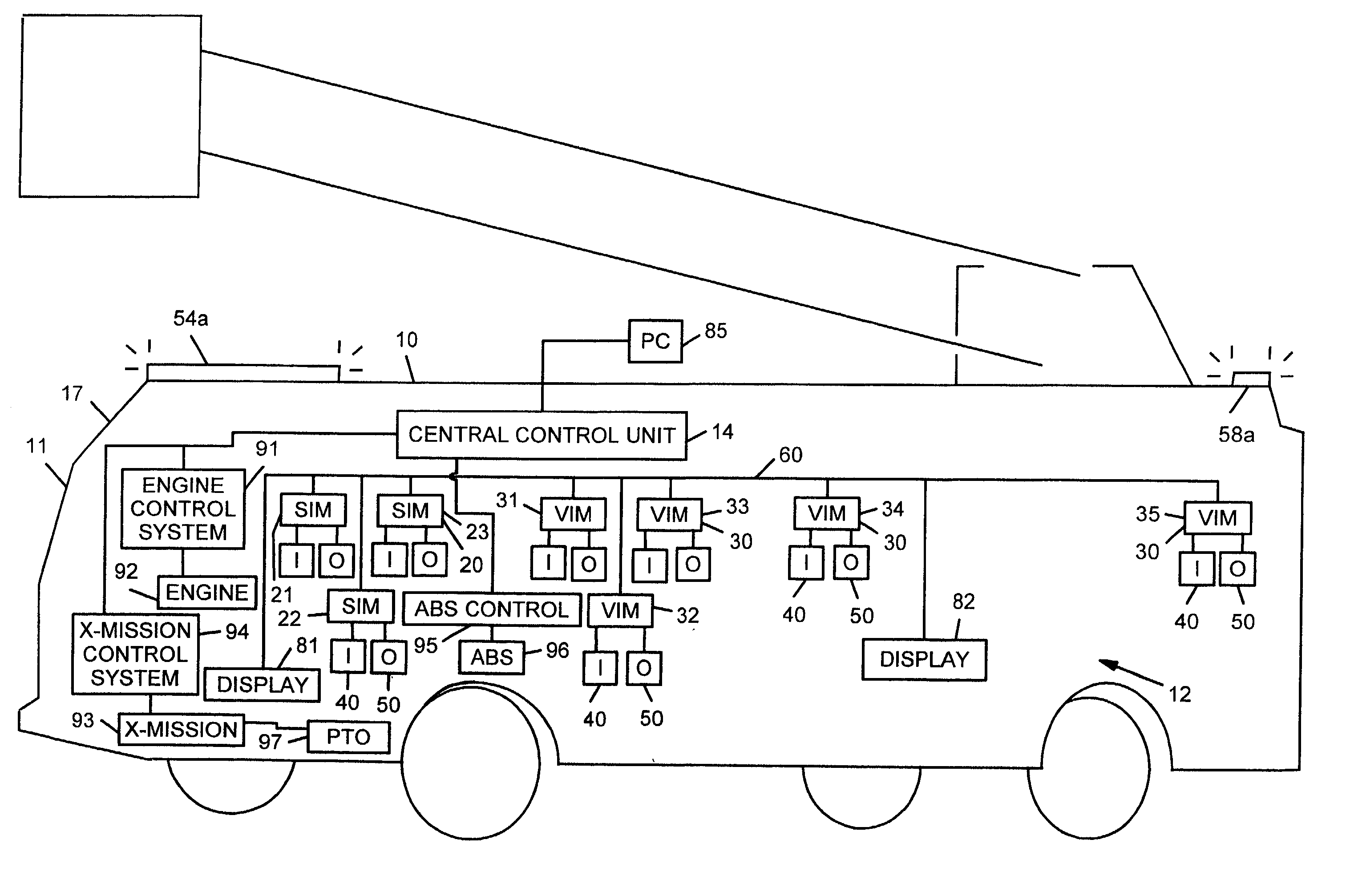Military vehicle having cooperative control network with distributed I/O interfacing