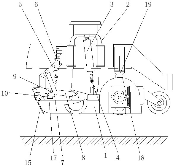 Pneumatic control device for suction cup of sweeping machine