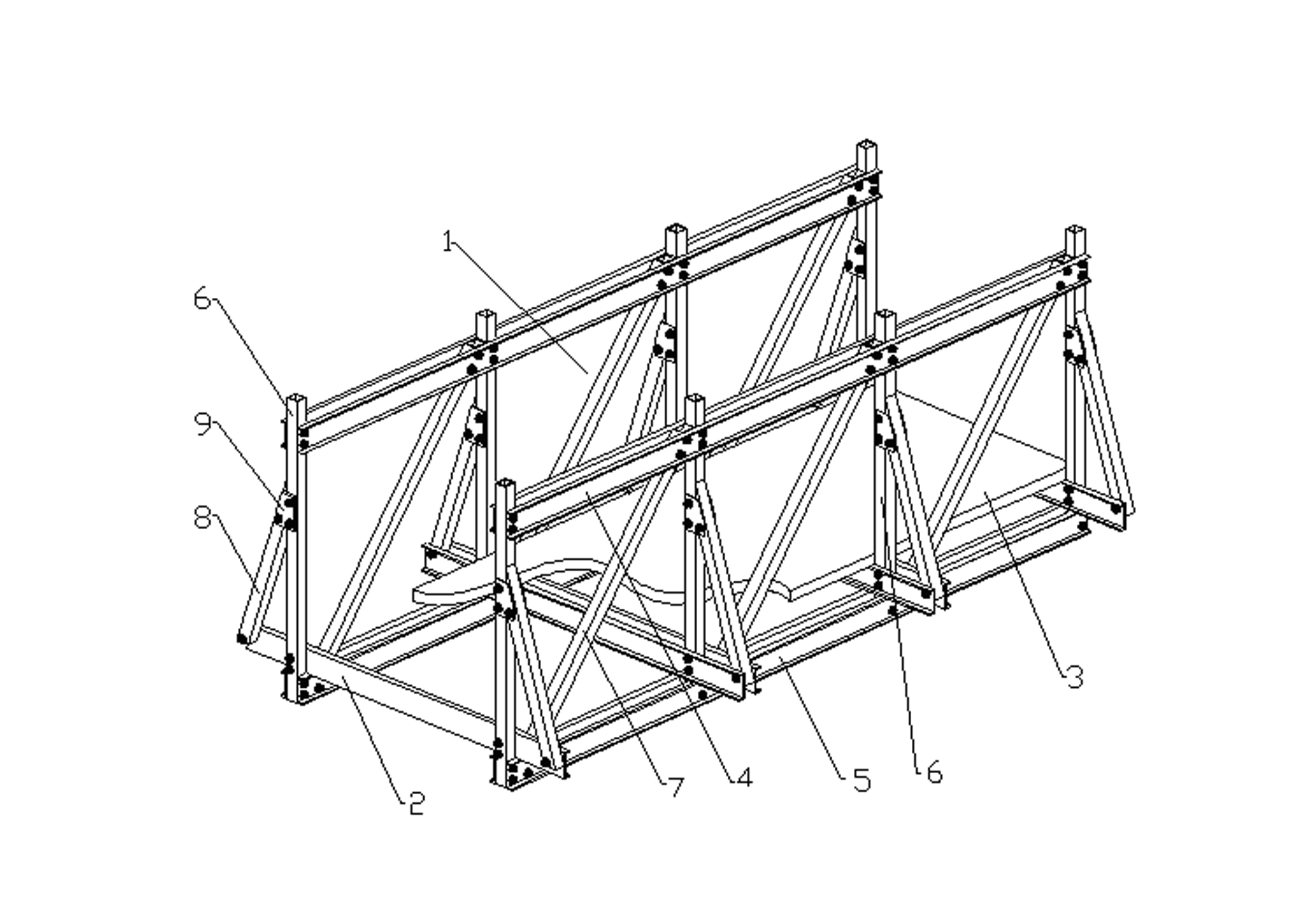 Quick-spliced sectional type composite material truss bridge