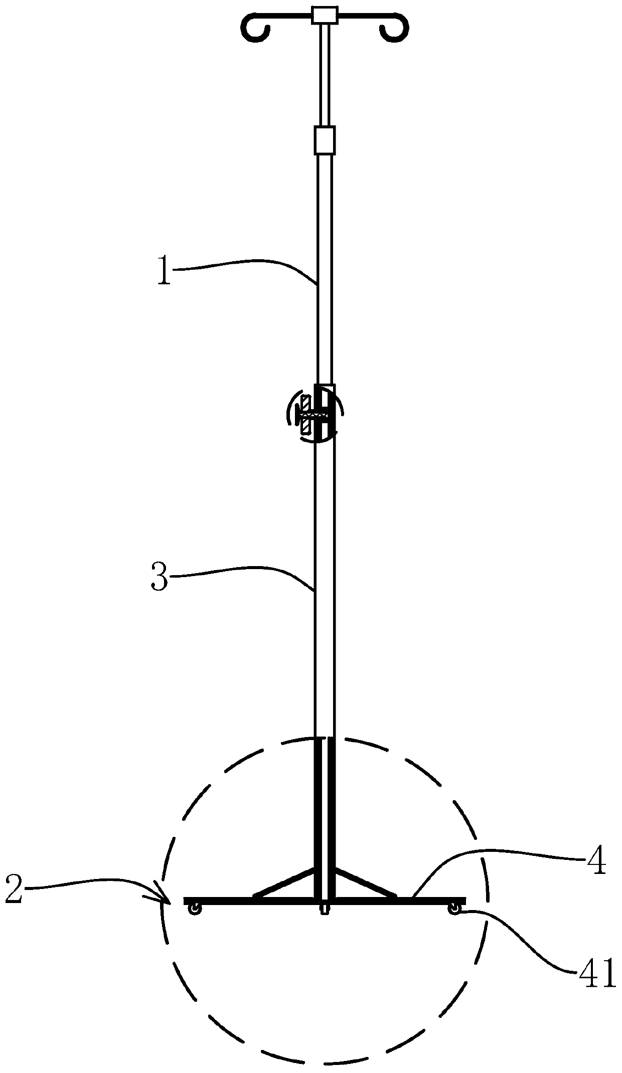 Infusion support propping structure and installation and use method thereof