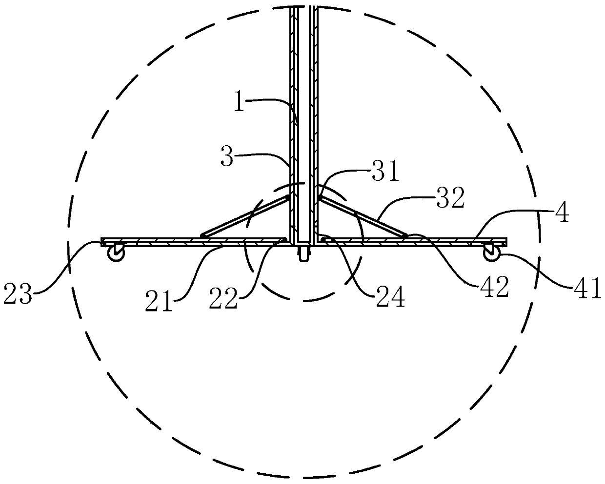 Infusion support propping structure and installation and use method thereof