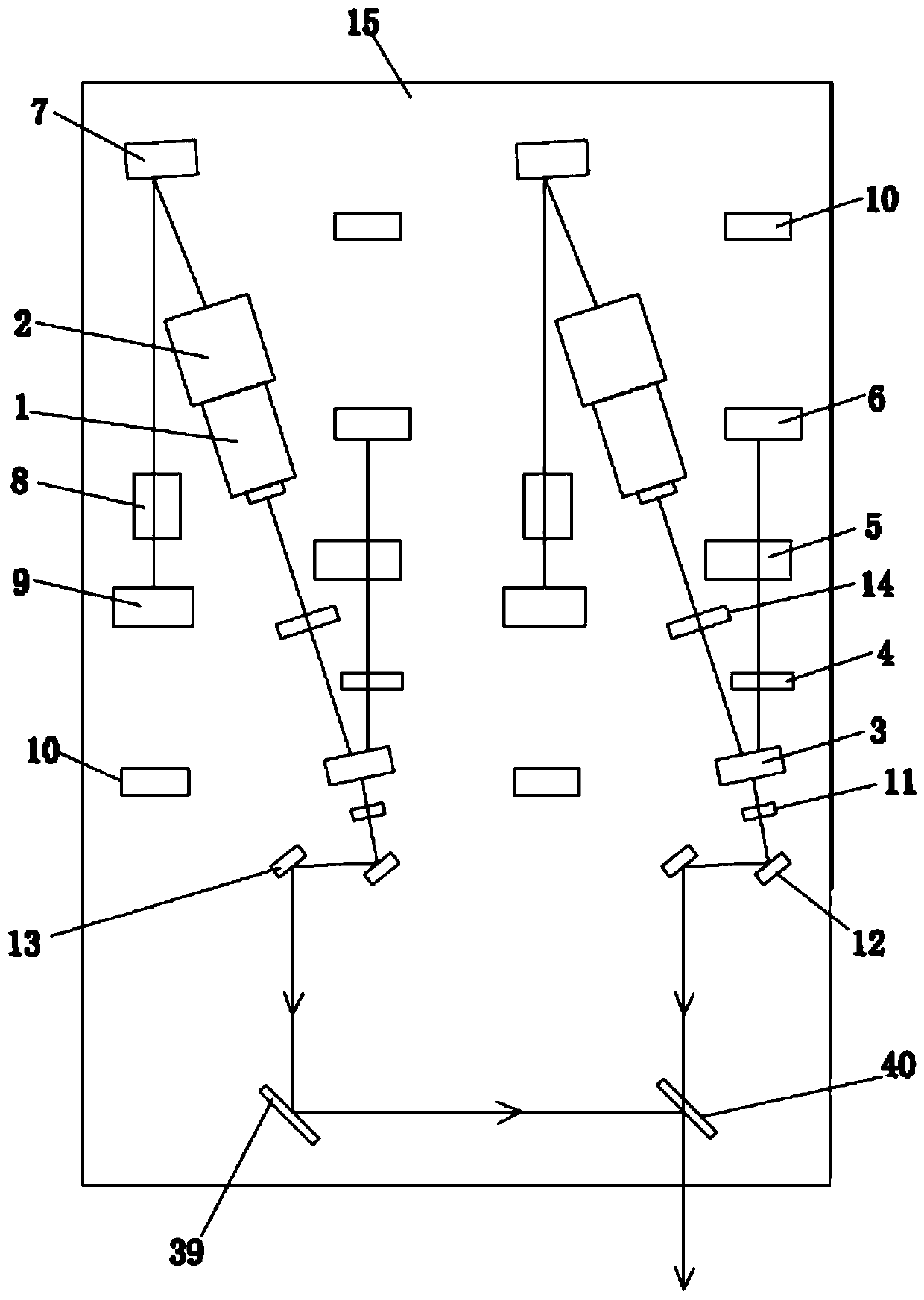 532nm parallel connection beam combination laser