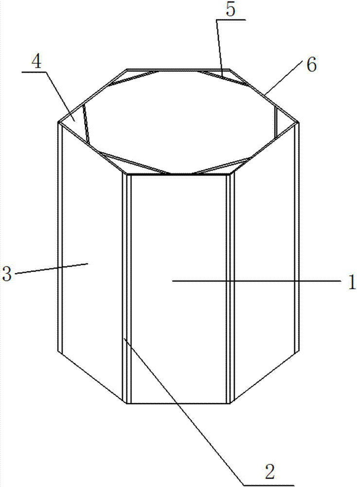 Hexagonal heat insulating furnace pipe of combustion furnace
