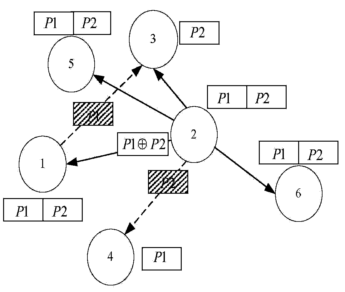 Data packet retransmission method based on network codes
