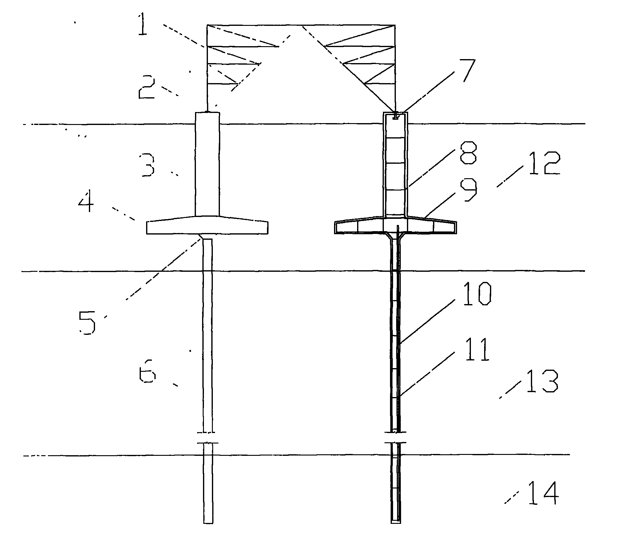 Method for pile plate base for ultra-high voltage electric power line steel tower on soft foundation