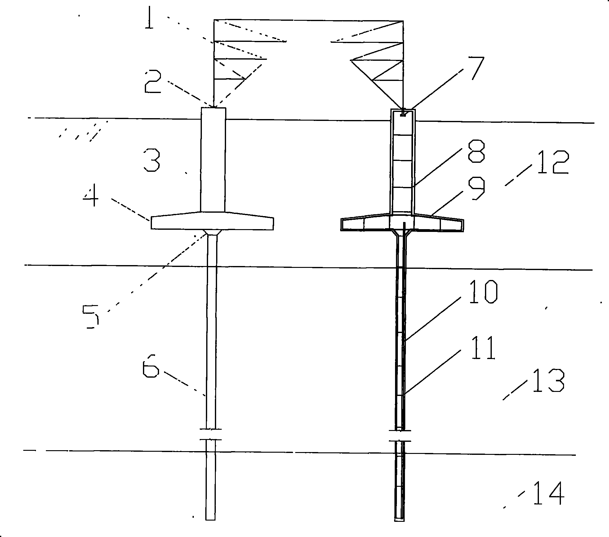 Method for pile plate base for ultra-high voltage electric power line steel tower on soft foundation