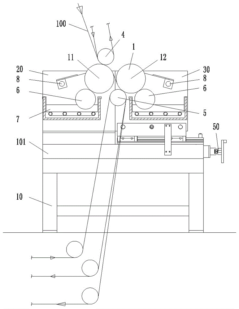 A double-sided gravure wax printing machine for real wax anti-dyeing printing production