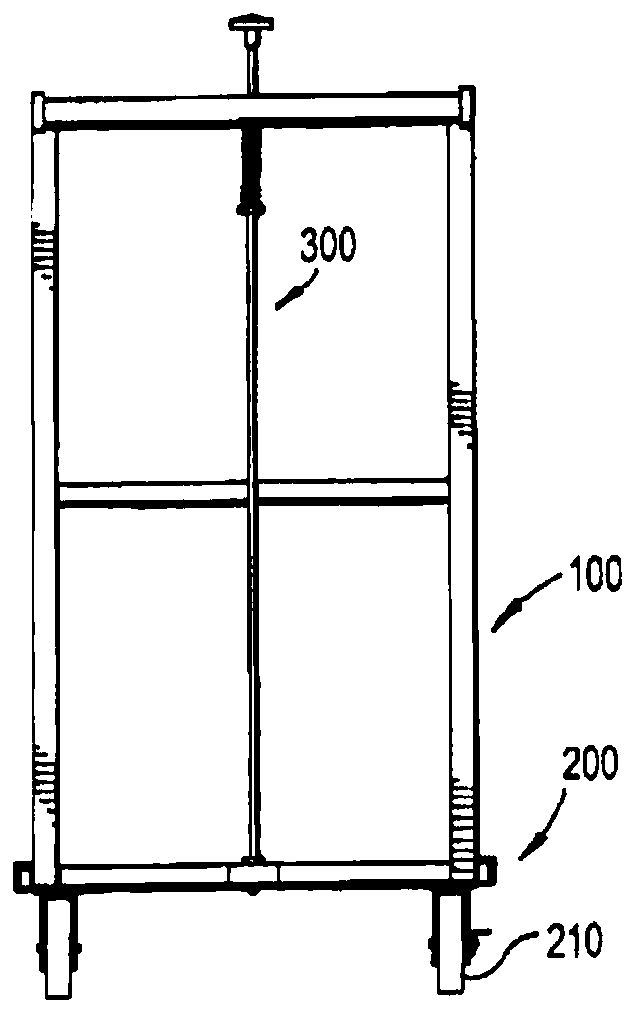 Stationary transfer platform and cleaning device for supply transport device