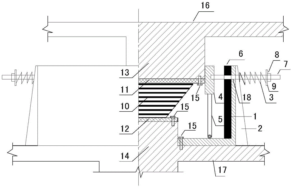 Isolation layer limit protective device of inter-layer seismic isolation structure