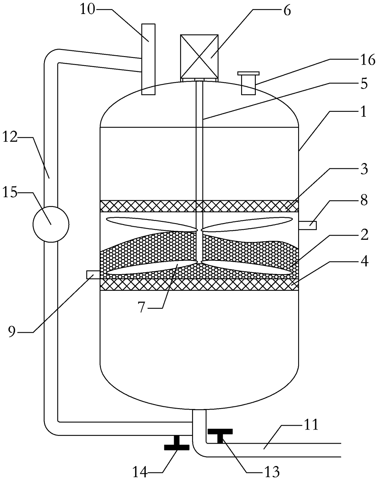 Acid-bitterness removal tank used in process of juice processing