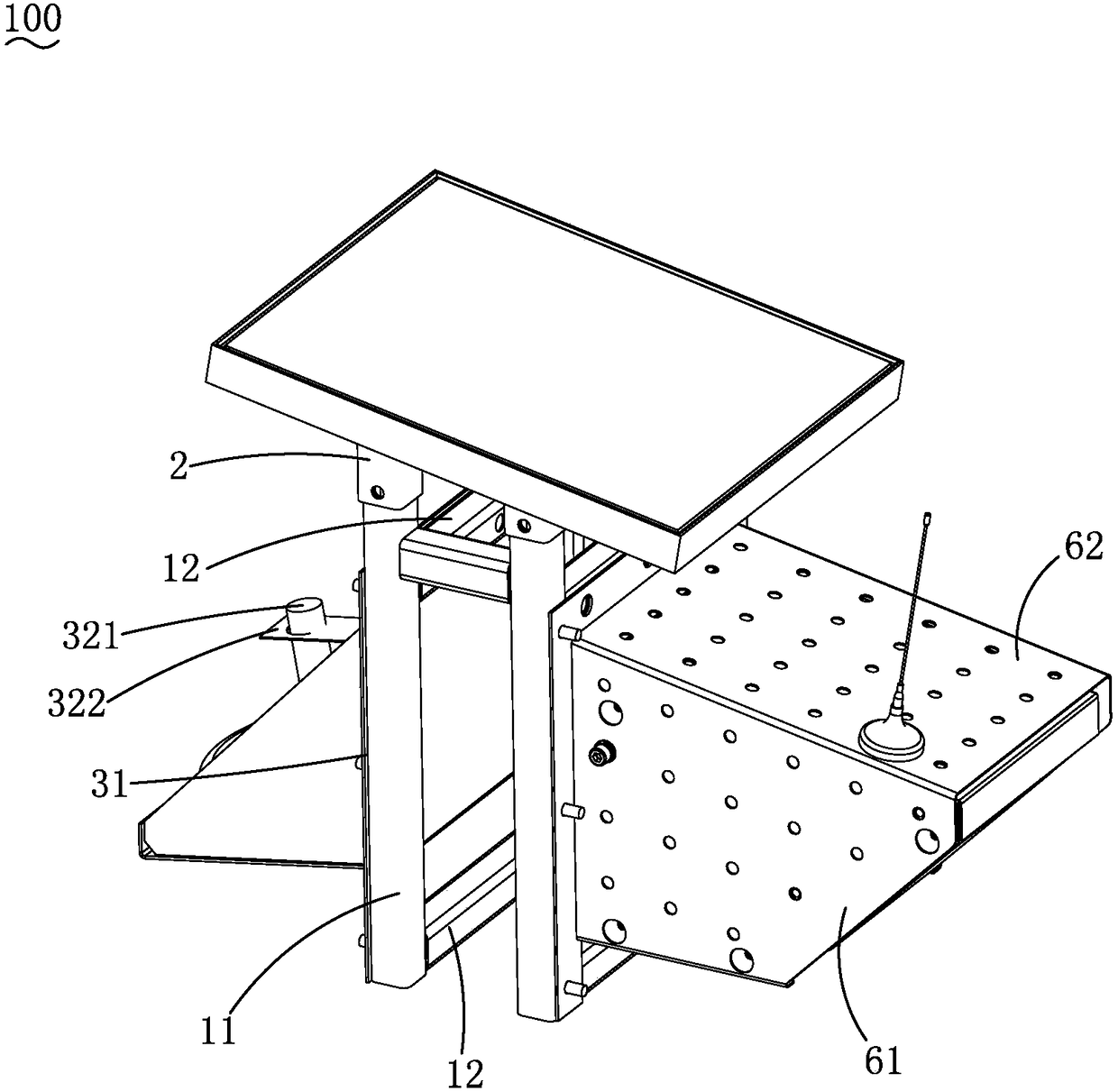 Hanging support for flow velocity monitor