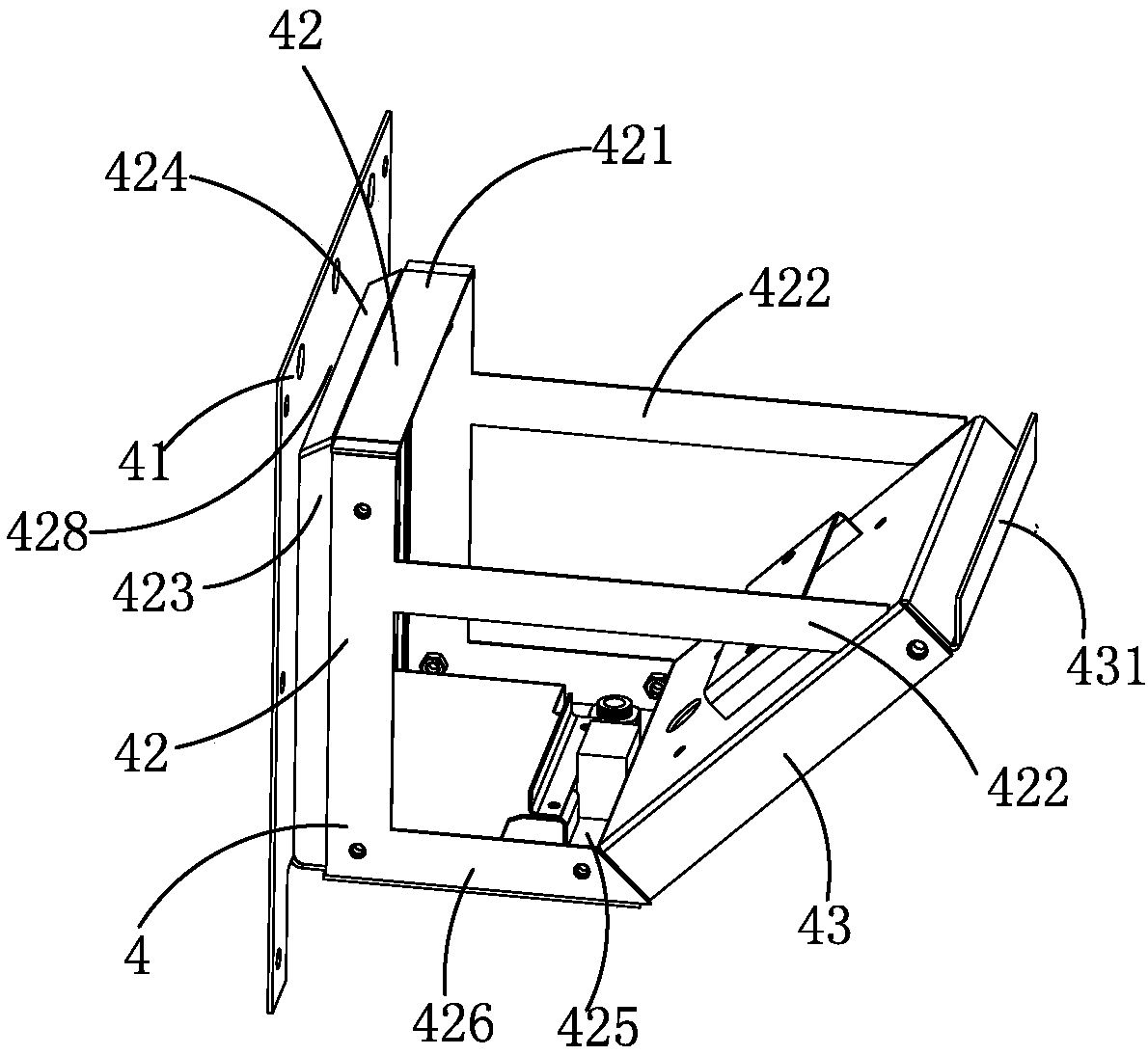 Hanging support for flow velocity monitor