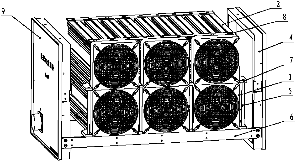 Modular heat dissipation structure of power supply and distribution load device