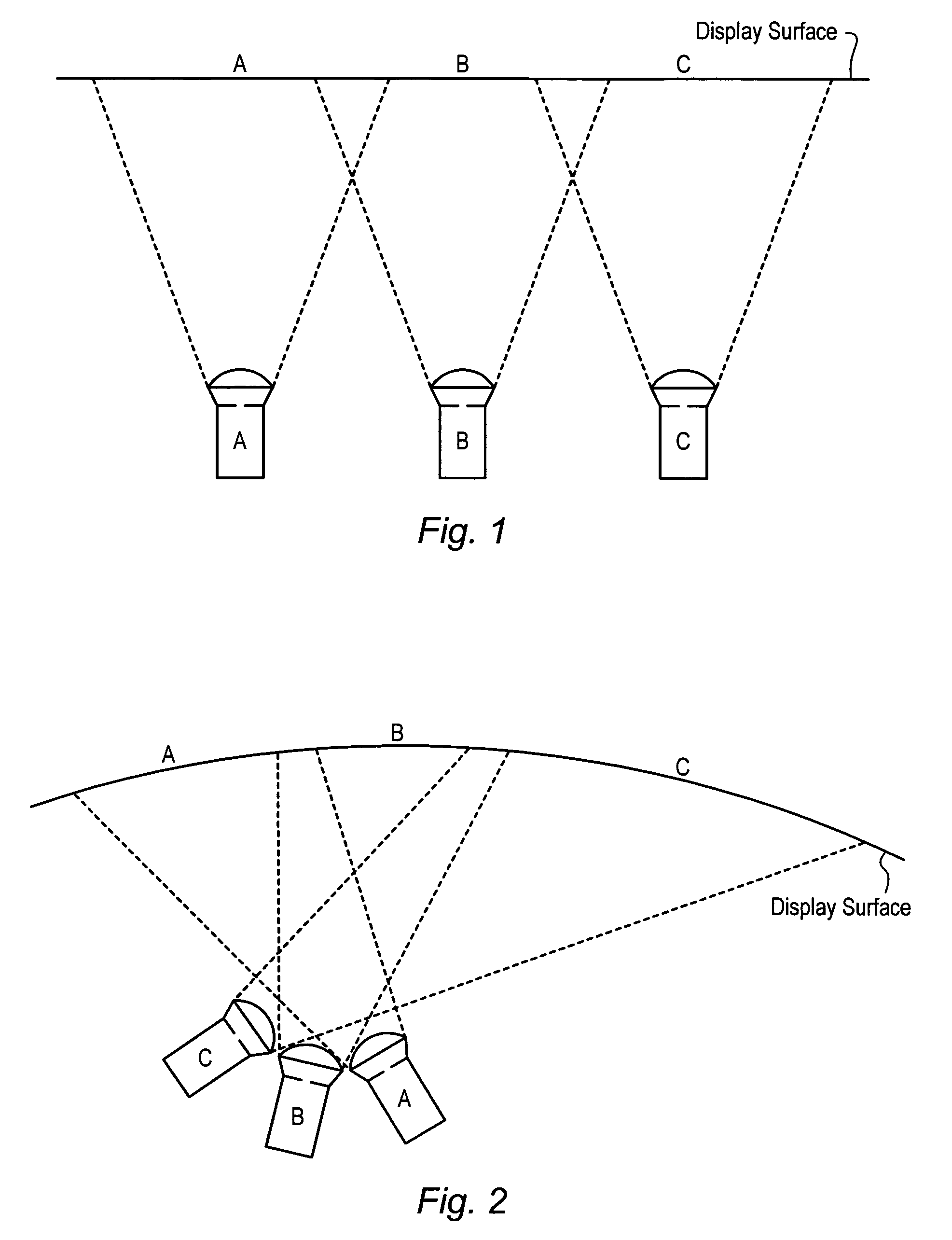 Computing blending functions for the tiling of overlapped video projectors