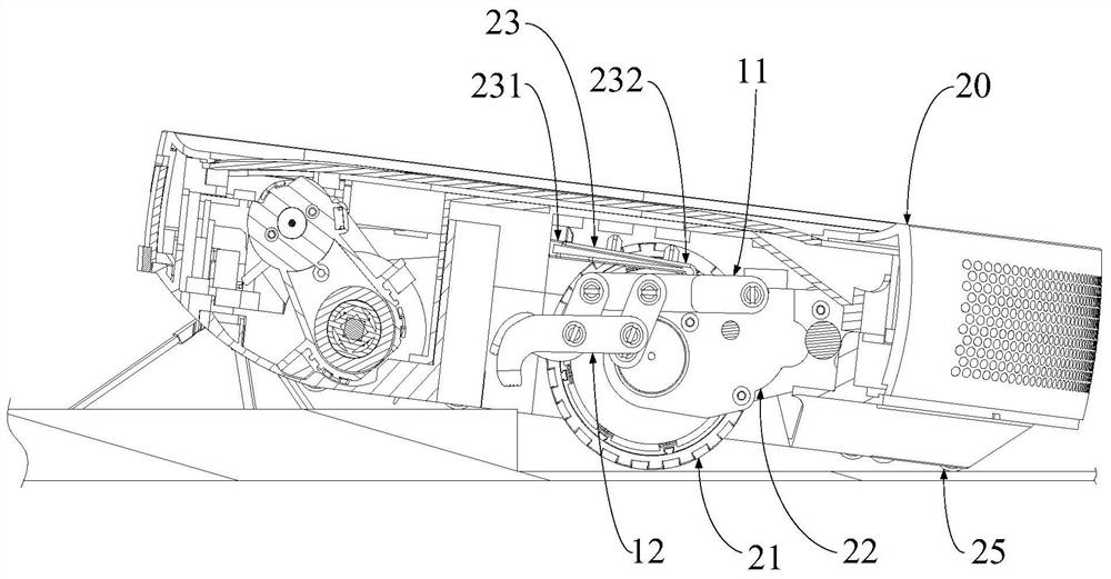 Obstacle crossing device and cleaning device