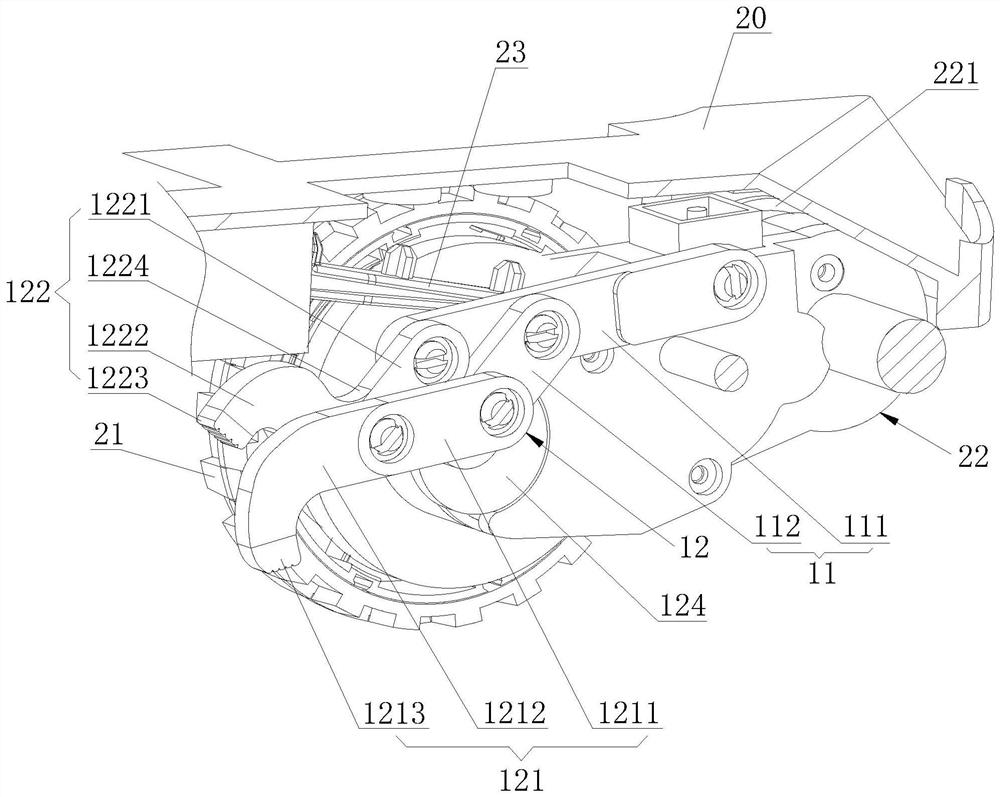 Obstacle crossing device and cleaning device