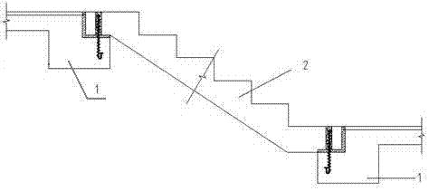 Prefabricated staircase connection method