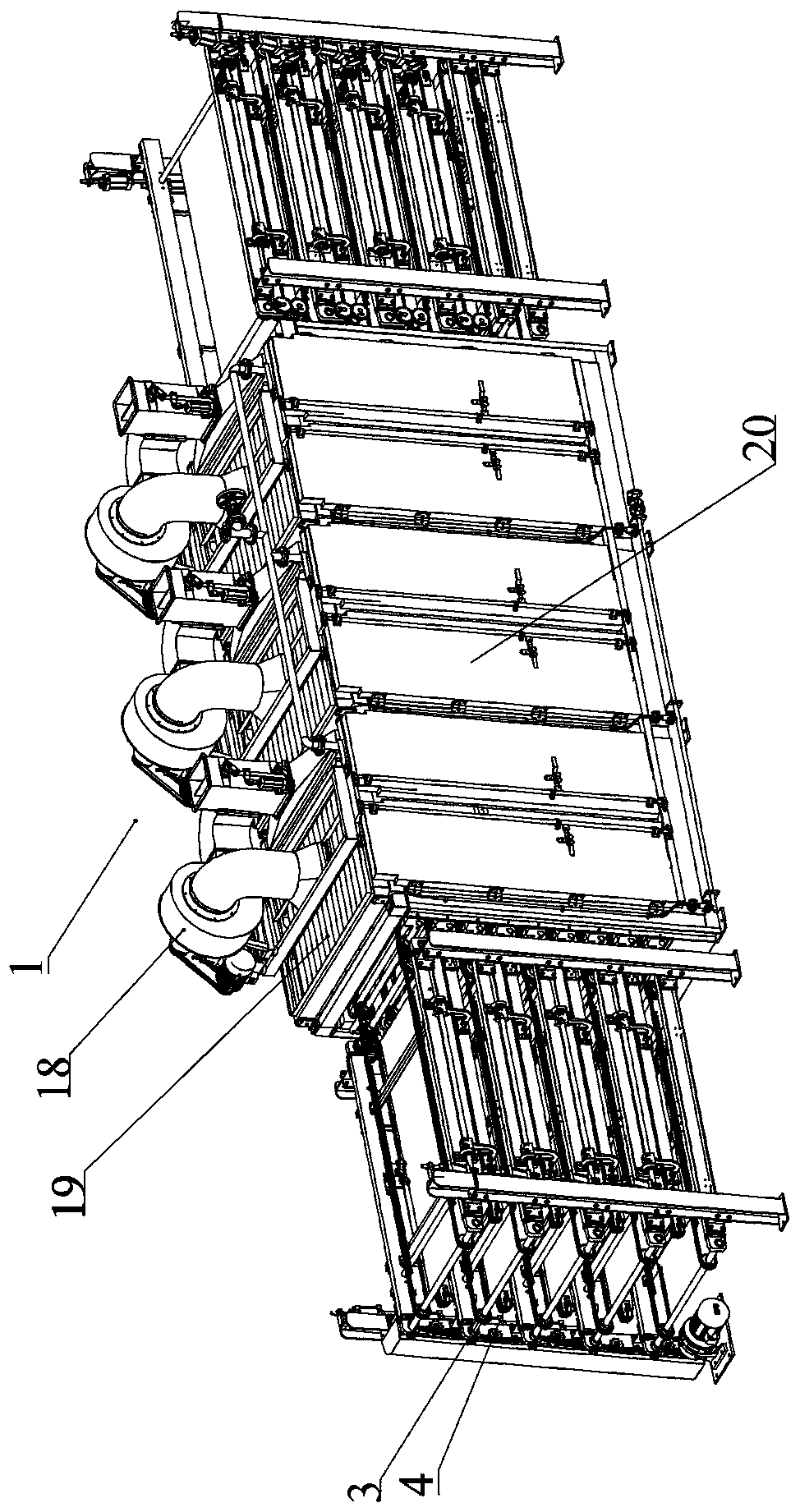 Continuous multi-layer dryer for plywood and method using same