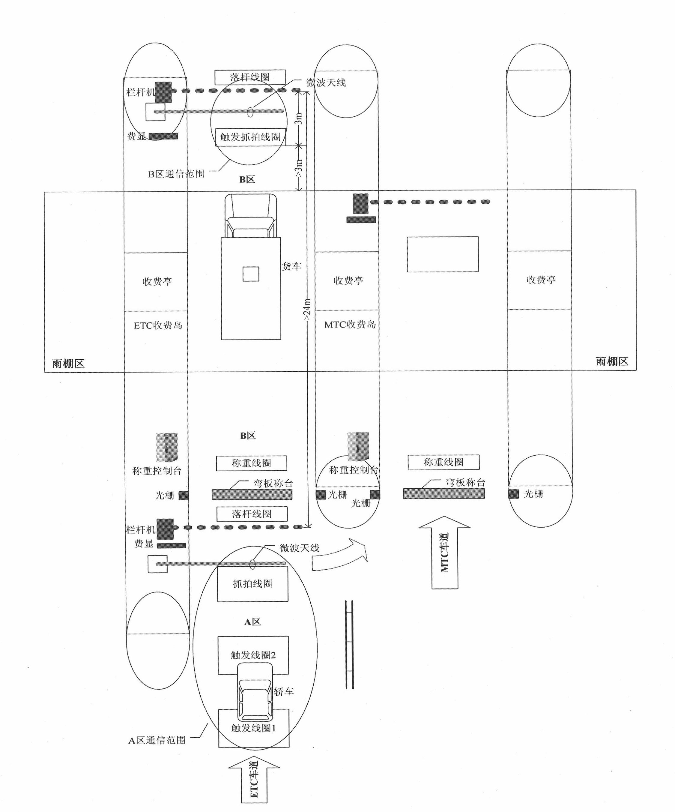 ETC lane system compatible with weight-calculating charge and realizing method thereof