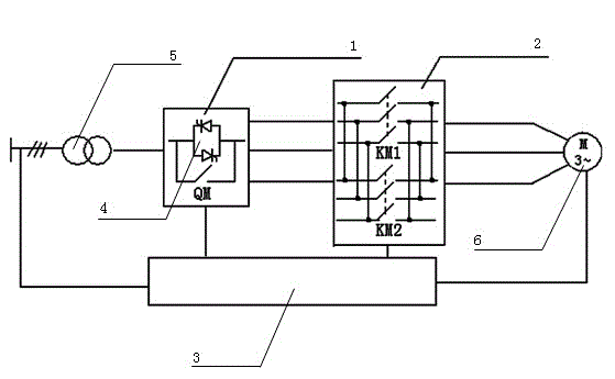Three-phase asynchronous motor electric-braking device and control method thereof