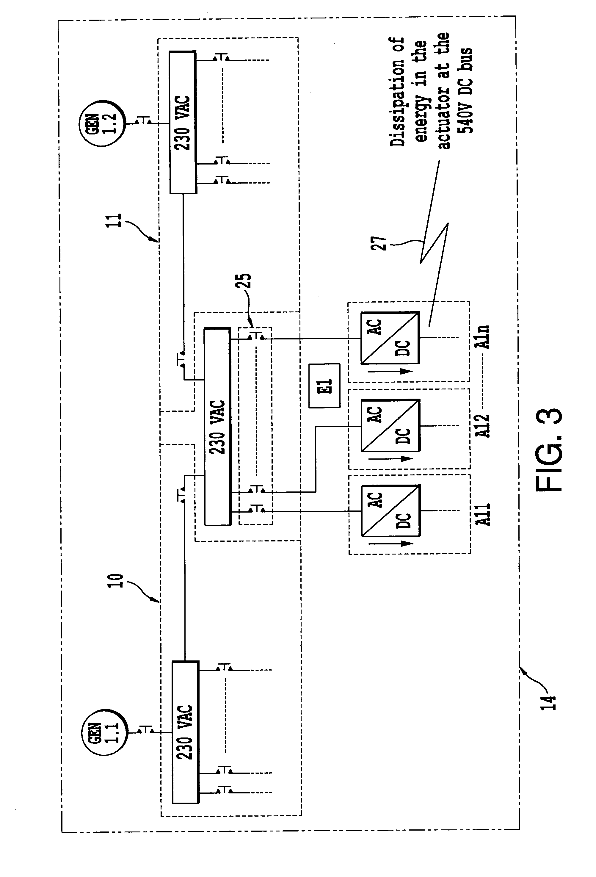 System and method for supplying power for actuators on board an aircraft