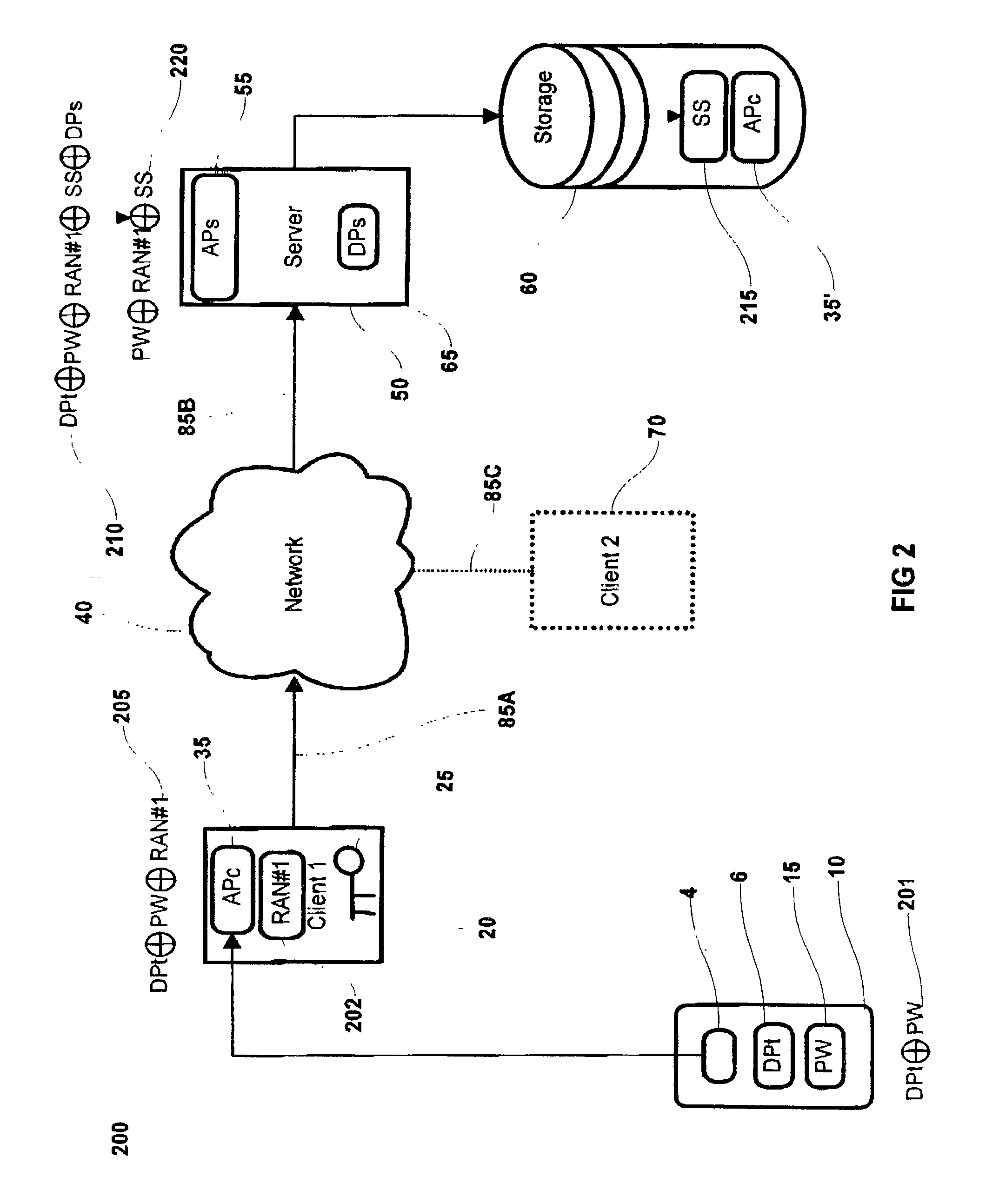 System and method for storage and retrieval of a cryptographic secret from a plurality of network enabled clients
