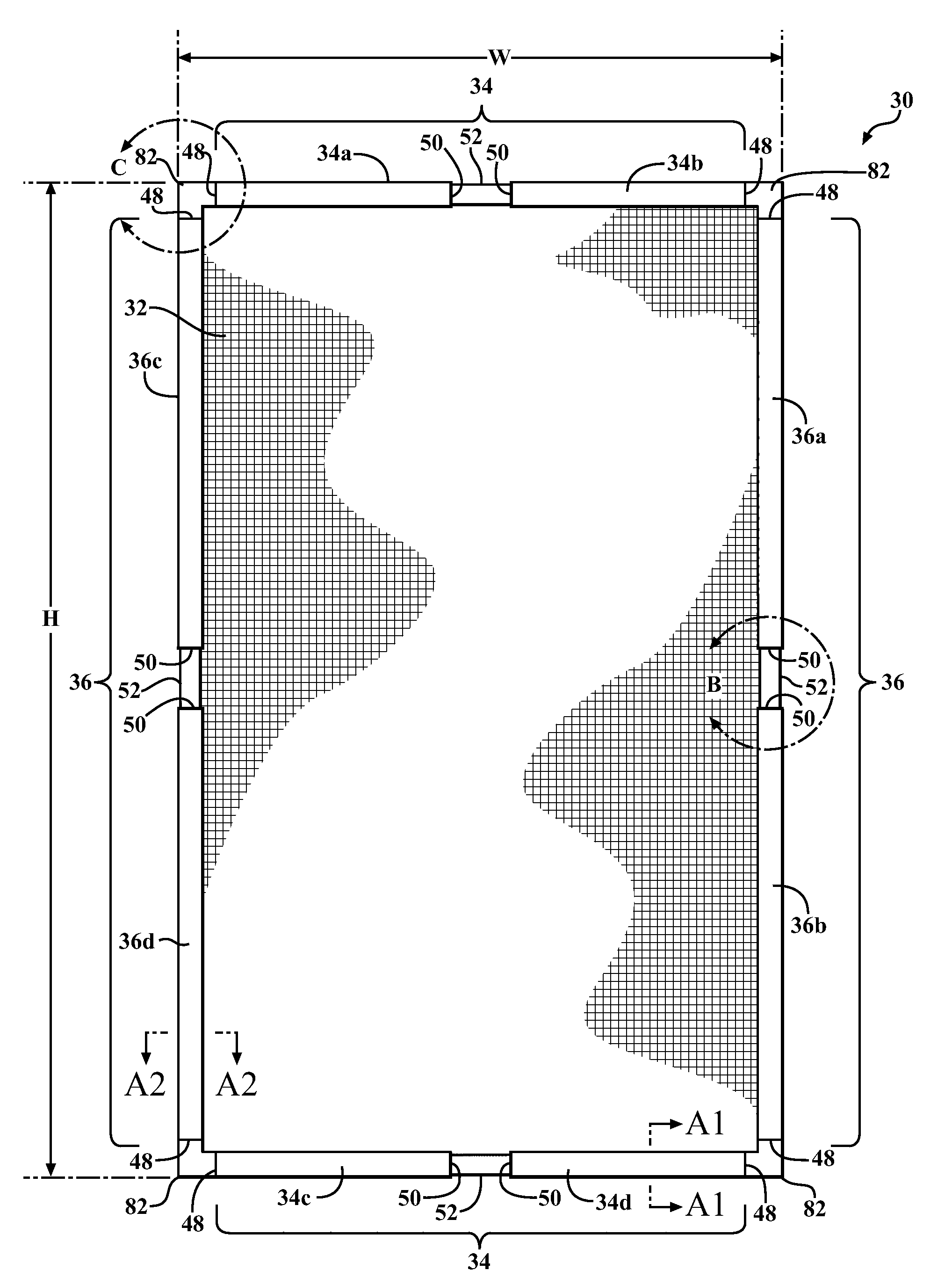 Adjustable frame assembly and method of assembling the adjustable frame assembly